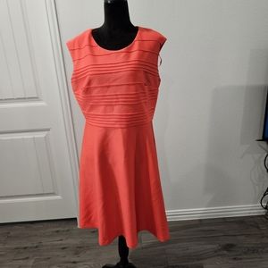 Orange Sleeveless Midi Dress